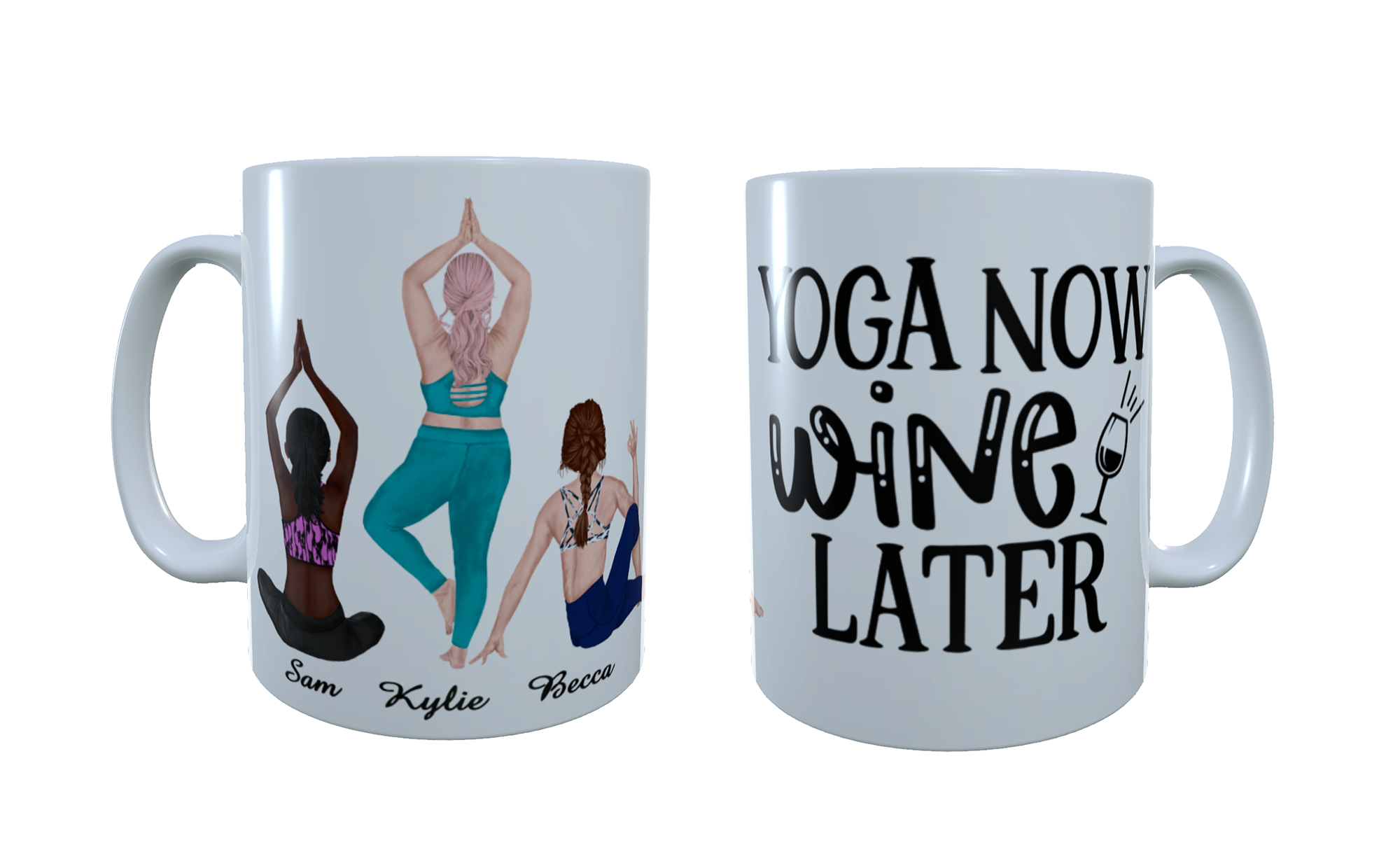 Best Friends Mug, Yoga Friends Custom Mug, Personalised Yoga Mug